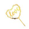 Gold Acrylic Heart Collection Cake Topper Dessert Decoration Birthday Party Cupcake
