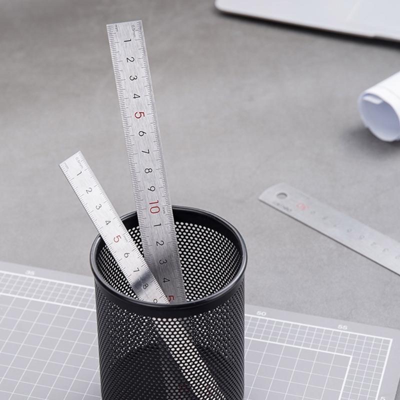 Stainless Steel Ruler Metal Ruler 15/20/30cm Straight Ruler Measuring Tool School Supplies for Engineering Teaching