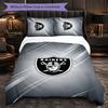 Set Biancheria da Letto 3 Pezzi in Microfibra con Motivo Las Vegas Raiders Decorazione Copripiumino per Camera da Letto Uso Domestico