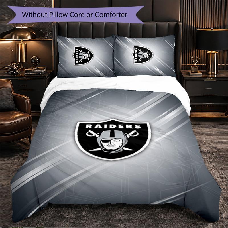 Set Biancheria da Letto 3 Pezzi in Microfibra con Motivo Las Vegas Raiders Decorazione Copripiumino per Camera da Letto Uso Domestico