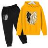 Japanese Manga Children Spring And Autumn Hoodie Pants Two Piece Suit Boys And Girls Outdoor Sports Set Kid Casual Pullover Coat