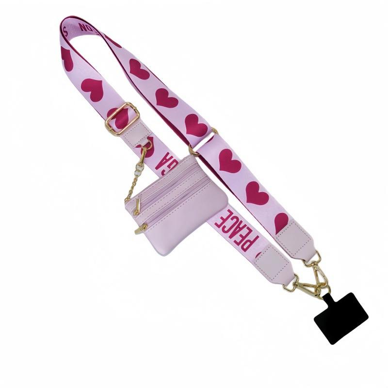 Adjustable Phone Strap With Zippered Pouch Fashion Mobile Phone Lanyard Crossbody With Wallet Phone Sleeve Accessories Pendant
