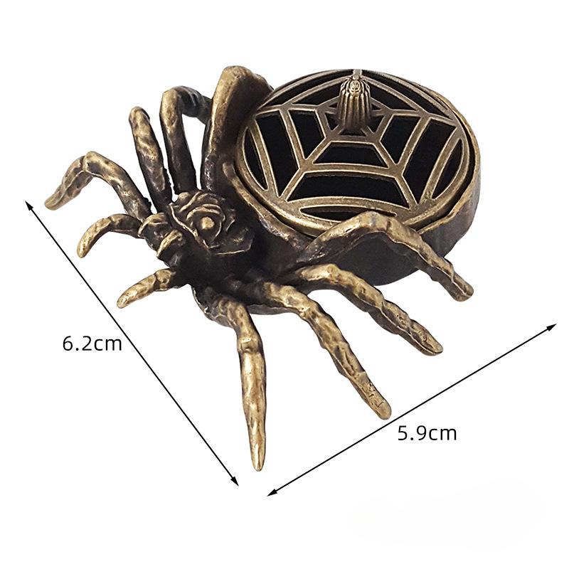 1pc Portable Alloy Retro Spider Auspicious Cloud Incense Tablet Burner Fragrance Chip Burner Halloween Decor (Without Incense)