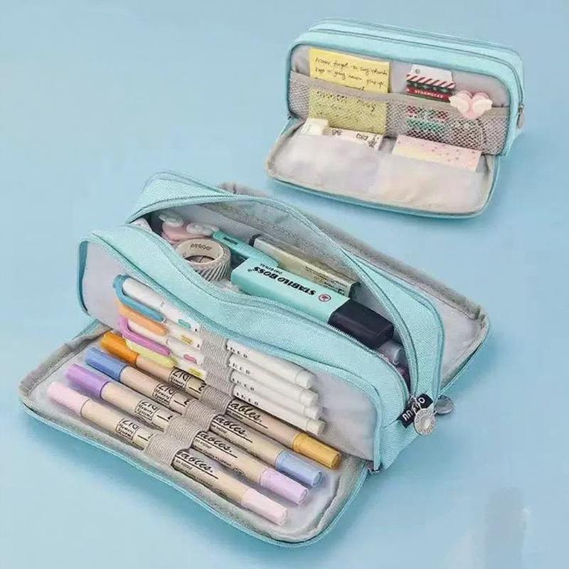 Canvas Pencil Case Large Capacity Multiple Colors Perfect For Students School Office Daily Use