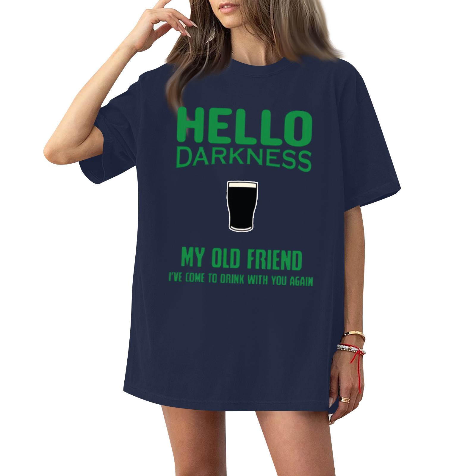 

Women s Casual Fashion Round Neck St. Patrick Print Short Sleeve T-Shirt Top XXXXL Темно-синій