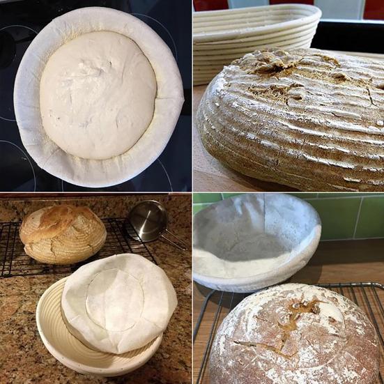 Rattanowy koszyk do wyrastania okrągły Banneton do wypieku chleba na zakwasie Zawiera wkładkę Naturalne ręcznie plecione koszyki do fermentacji dla domowych piekarzy Chleb rzemieślniczy