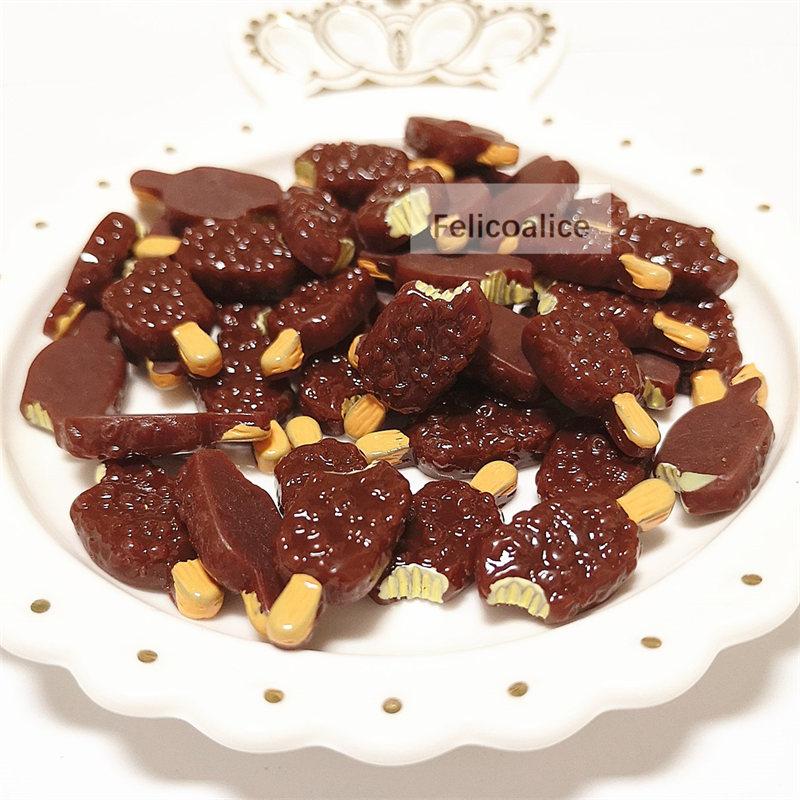 10pcs 20*10mm Kawaii Flat Back Resin Chocolate Ice Cream Cute Resin Scrapbook DIY Decor Home Figurine Crafts