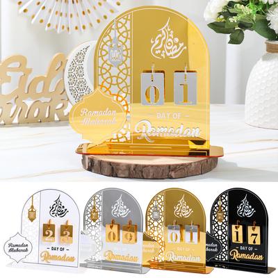 2024 Ramadan Countdown Calendar Eid Mubarak Ornament Acrylic Ramadan Calendar Muslim Party Decoration Craft Eid Al-Adha Ornament