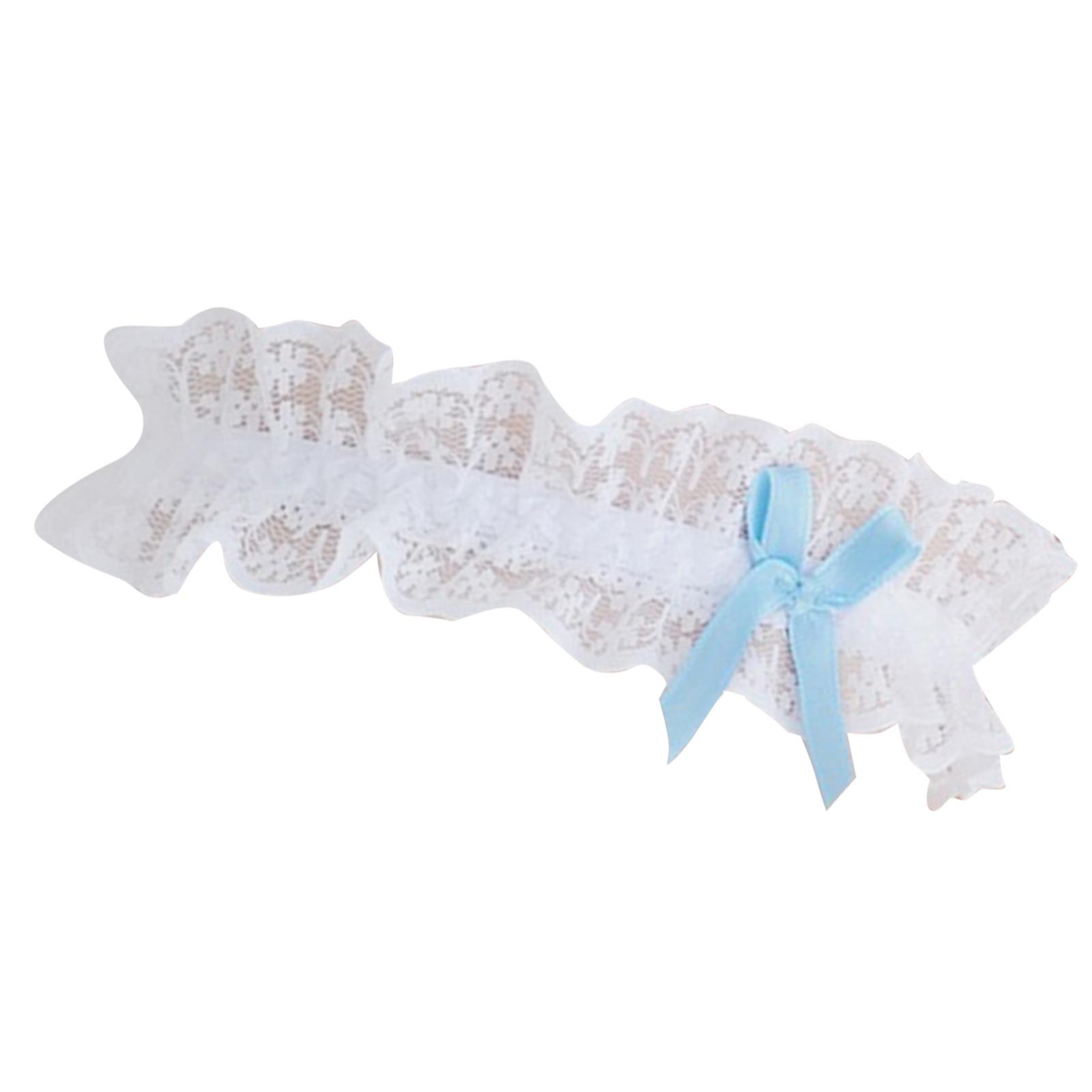 

Элегантная синяя кружевная свадебная подвязка с регулируемой лентой для свадьбы, традиция что-то синее A