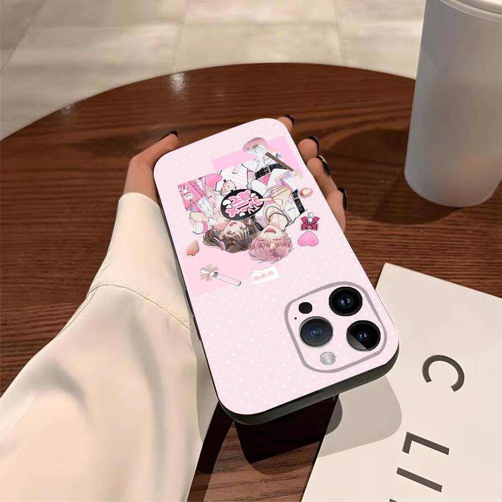 

Чехол для телефона в стиле аниме T-Tamon B-Side для iPhone 17,16,15,14,13,12,11,Pro,X,XS,Max,Plus Мягкий черный чехол iPhone12PROMAX