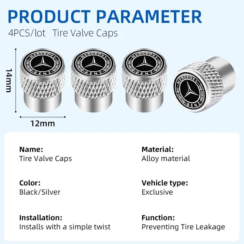 Pro AMG Benz 4ks Čepičky ventilků pneumatik do auta Knurling styl Čepička ventilku pneumatiky pro Mercedes Benz W211 W204 W210 W203 CLA GLA