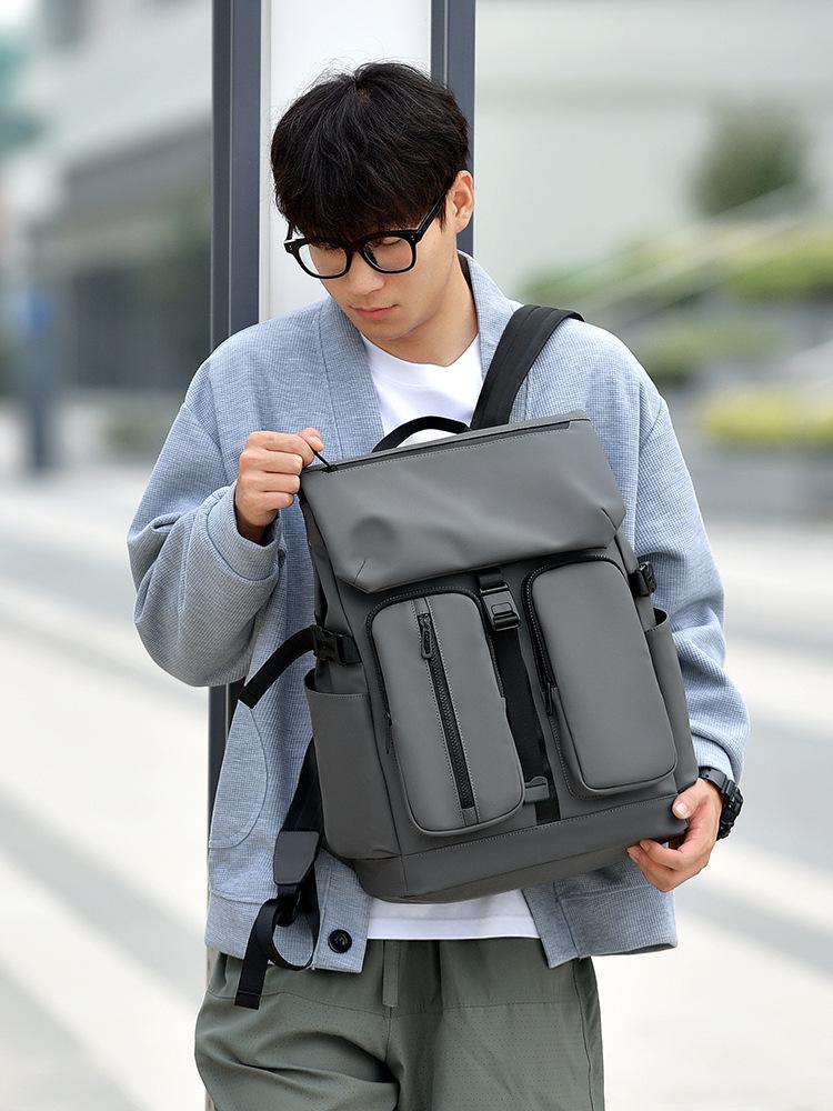 Men's Water-Resistant Casual Backpack - Large Capacity, Double Pocket, Multifunctional, Lightweight Fashion Laptop Bag