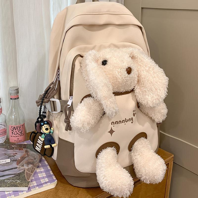 Cute rabbit schoolbag girl new fashion girl high-value student doll backpack junior high school student backpack