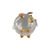 Handmade Coins Saving Box Multi-purpose Glass Money Jar Transparent Golden Beans Container  Gift