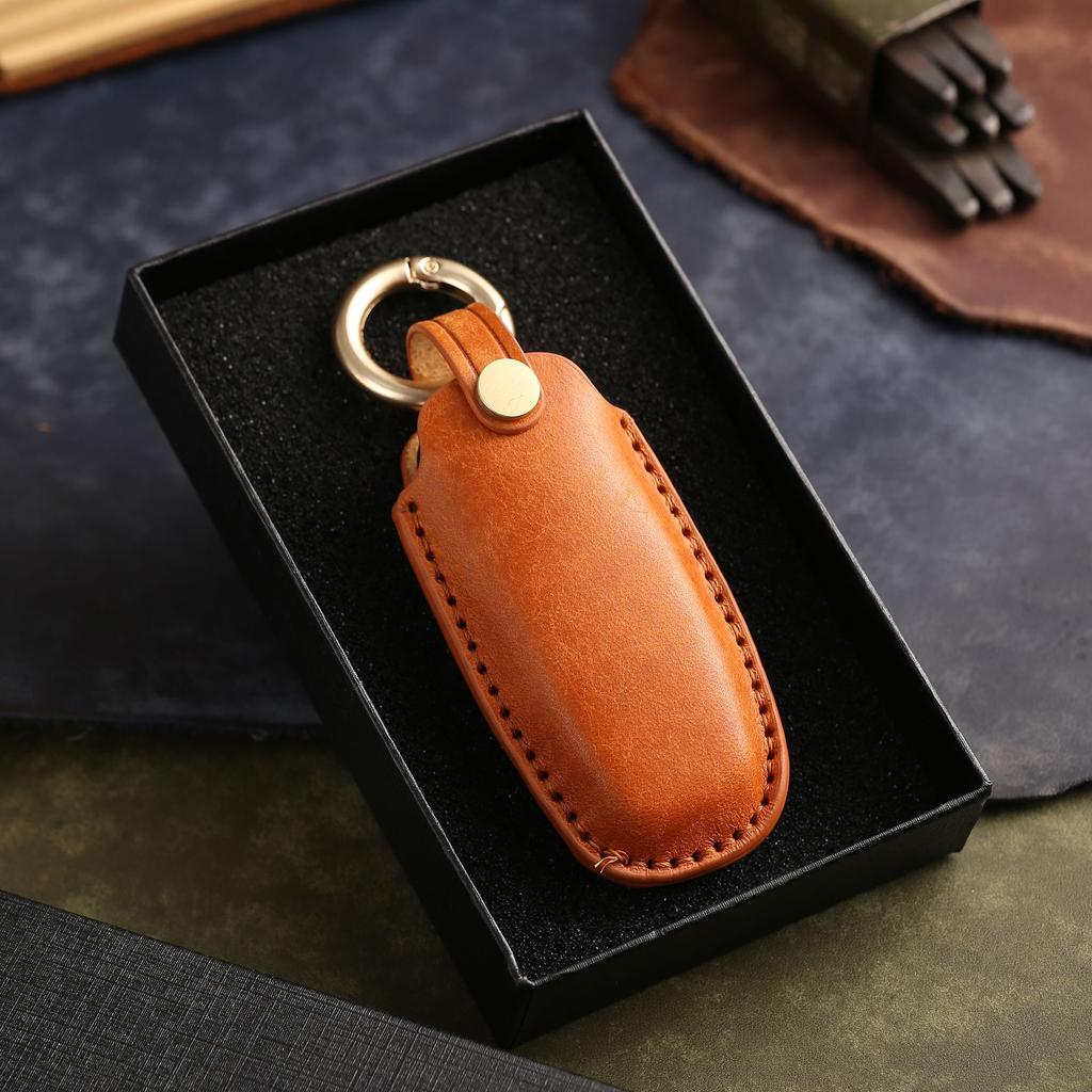 Customized Key Cover Is Suitable for 19 Types of Leather Pure Handmade High-end Car Key Bag Keychain Handmade