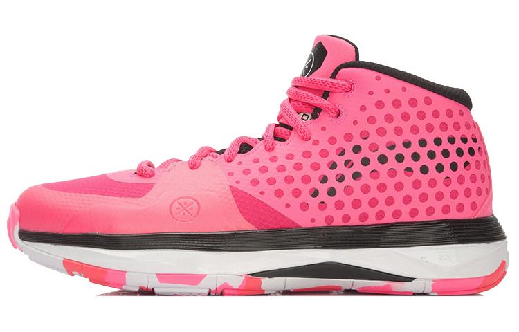 Li Ning Basketball Shoes Unisex Mid Top Pink/Black ABAL027-2 44