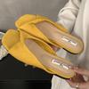 Cool Slippers Women's 2025 New Retro Premium with Skirt Square Head Pleated Thick-soled Slippers Women's Summer Outer Wear