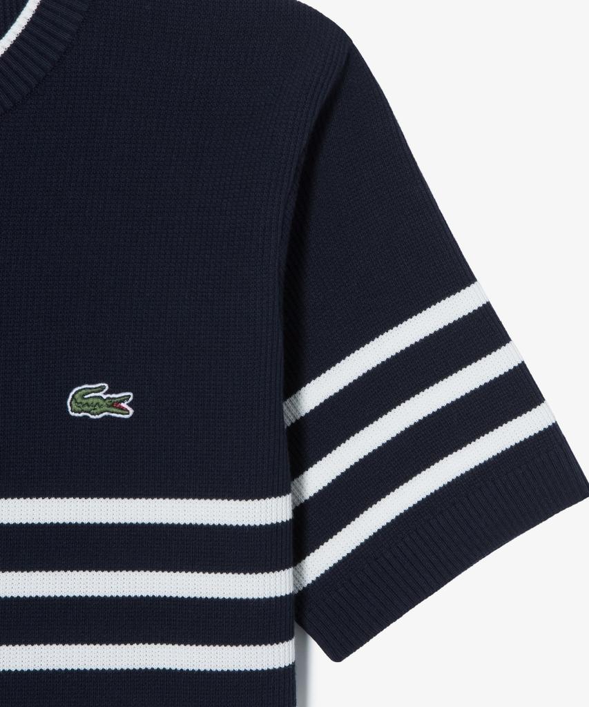 LACOSTE Women'S Striped Short Sleeve Sweater Af415E-56G 166