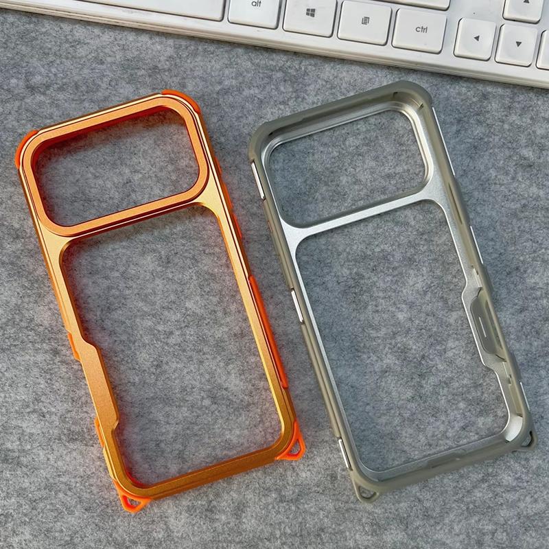 Aluminum Alloy Bumper Case for iPhone 18 16 17 Pro Max 16 17 18Open Back Frame with Cushioned Corners and Camera Edge Protection