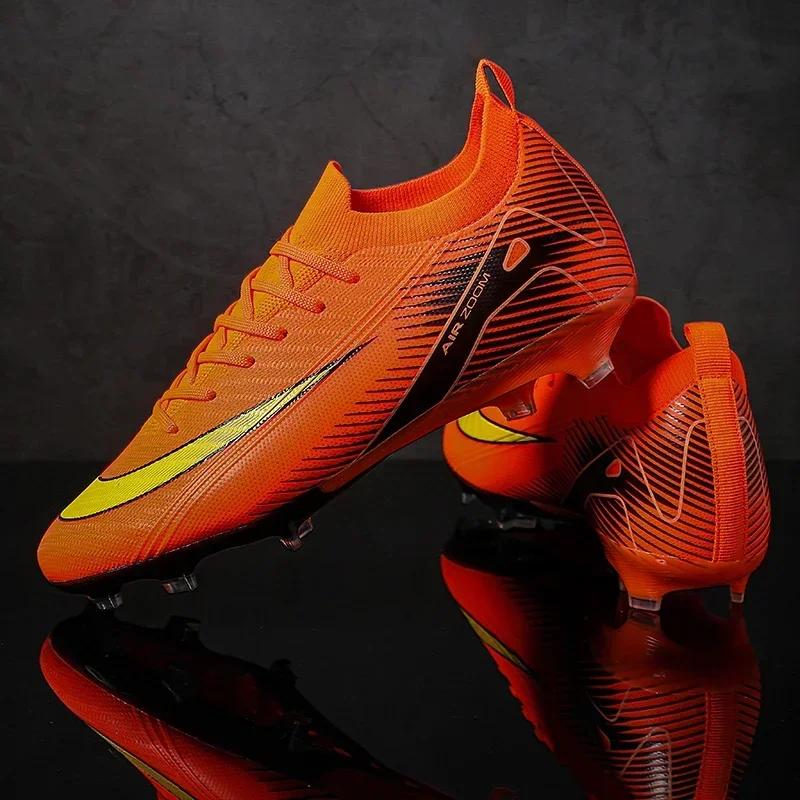 

New Men Football Boots FG Training Shoes Soccer Shoes Non-Slip Soccer Cleats Long Spikes Ultralight Outdoor Drop Shipping 35