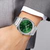 Mens Wristwatch Square Quartz Watches Waterproof, Date Function, Stainless Steel Band & Buckle