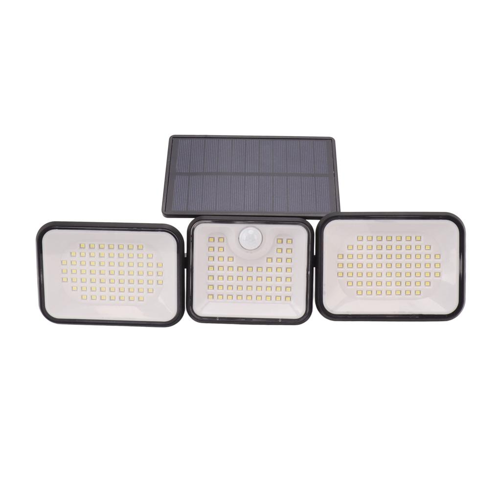 Solar Außenleuchte 180 LEDs 6000 Bis 7000K Superhell 3 Verstellbare Köpfe IP65 Außen Bewegung