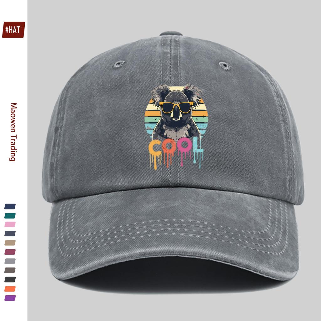 Pc Stück für Herren Damen Koala mit Brille Trucker-Kappe Verstellbare Snapback-Kappe Vintage-gewaschene Baseballkappe Geeignet für Da