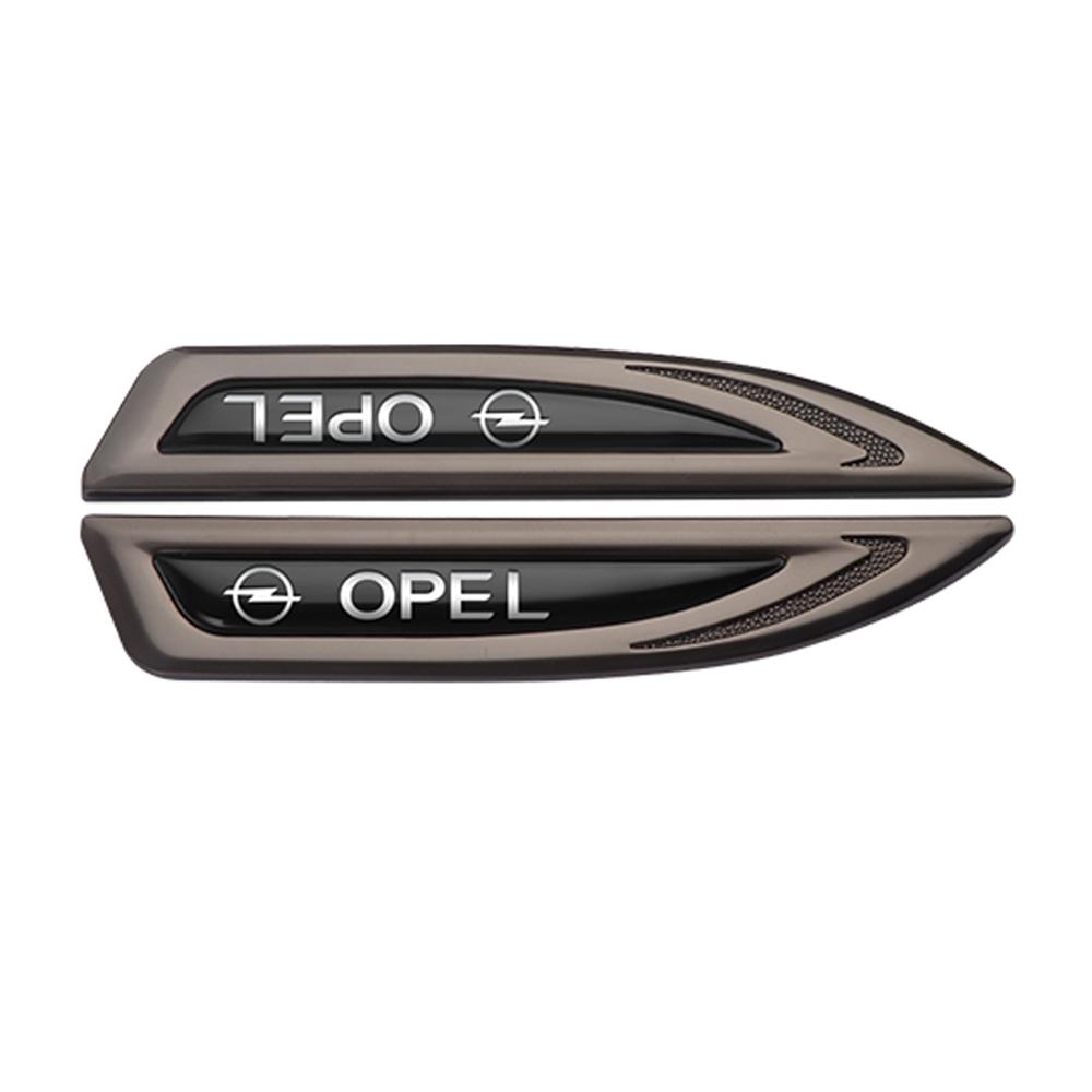 2Pcs For Opel OPC Astra K Vectra Corsa Zafira Insignia Metal Car Logo Side Fender Body Sticker Badge Decoration Auto Accessories