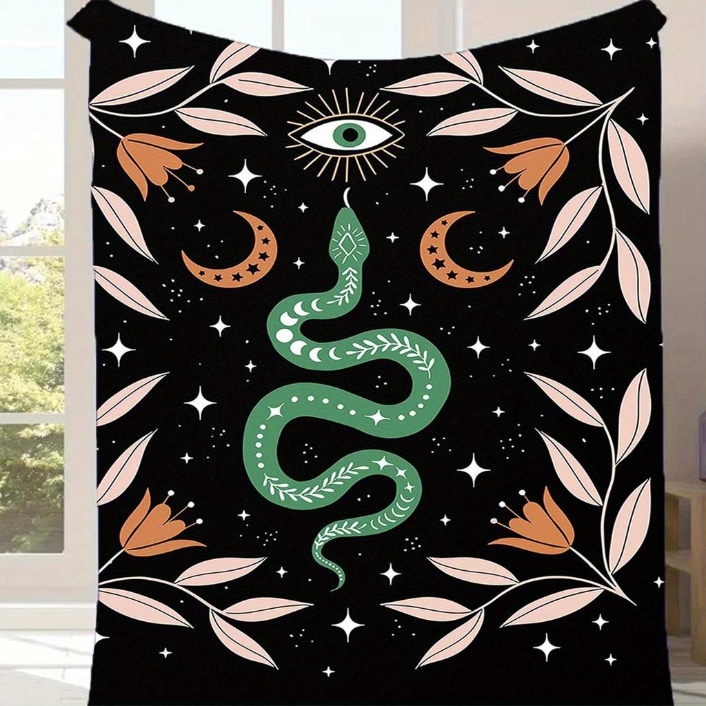 1pc Snake Pattern Blanket,Soft And Comfortable Blanket, Travel Sofa Bed, Office Home Decor, Birthday Gift Blanket, Boys, Girls