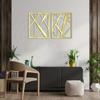 2pcs Abstract Metal Line Wall Art Modern Geometric Pattern Panel Set for Home Scene Themed Party Decoration Housewarming Gift