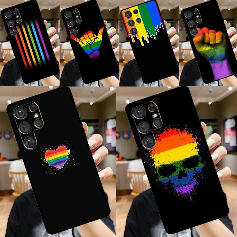 Gay Pride Rainbow Flag Cover For Samsung Galaxy S24 Ultra S22 S23 Plus S20 S21 FE S8 S9 S10 Note 10 20 Ultra Case