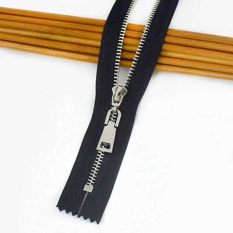 5Pcs Meetee 15/18/20/25/30cm 3# Metal Zippers Close-End Auto Lock Zips for Bag Garment Zip Closure Repair Sewing Accessories