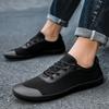 2024PINGKEE Wide Toe Square Footed Men's Simple Barefoot Shoes with a Zero Drop Sole Crossfit Leather Sports Shoes for Men Shoes