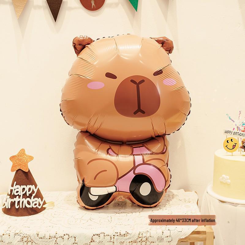 Cartoon Capybara Balloon for Children's Birthday Decoration