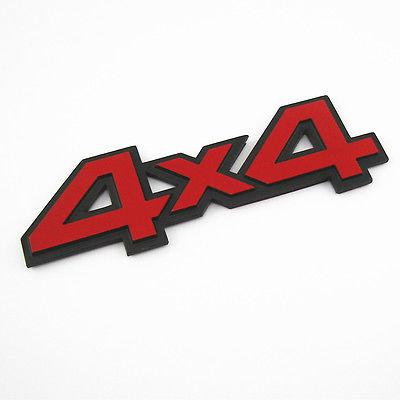 Red 4WD Metal Car Side Emblem Front Grille Badge