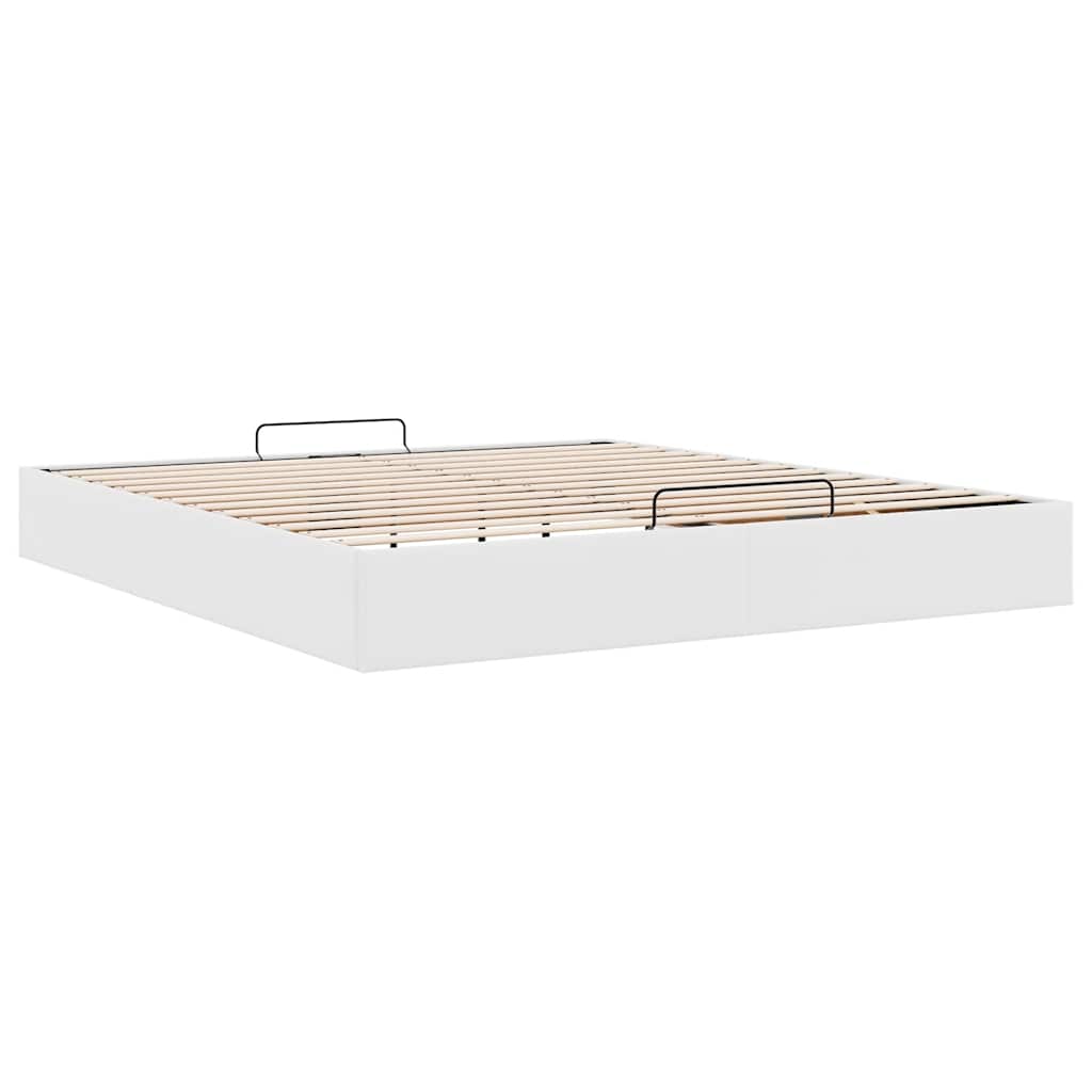 Ottoman Bed Without Mattress White 160x200 Cm Faux Leather