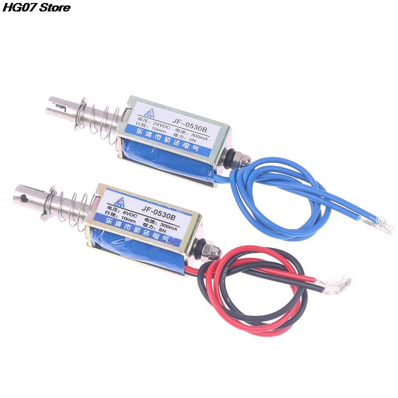 1 szt. JF-0530B DC 6V 12V 24V Typ Pchnij i Ciągnij JF-0530 Elektromagnes z Otwartą Ramą Siła Trzymania 5N Skok 10mm Solenoid Liniowy