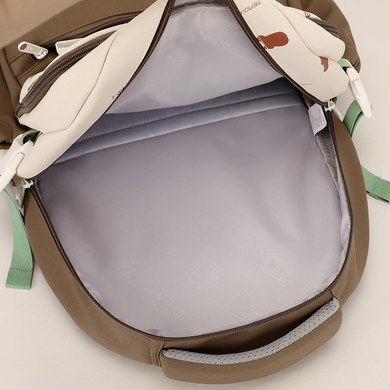 Women's Contrast Color Stitching Backpack Junior High School Student Schoolbag Lightweight Backpack