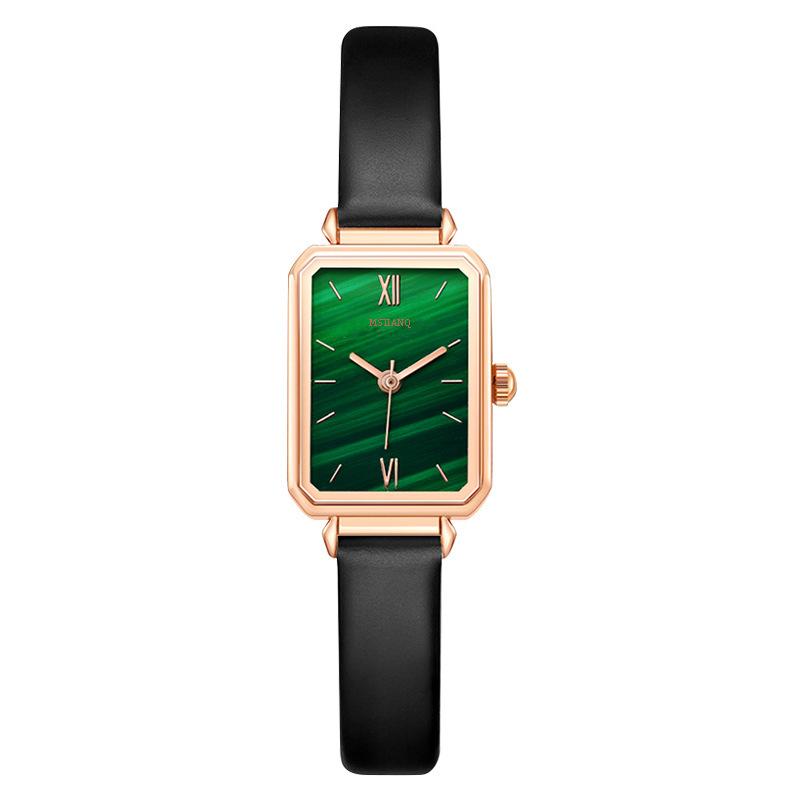 Female Niche High School Girl High School Fashion Green Watch Simple Style Birthday Gift
