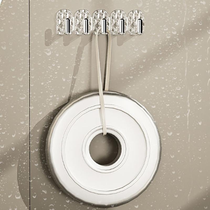 5 Stück runder Haken zum Aufhängen an der Wand Starker selbstklebender Haken Badezimmer Kleidung Handtuch Schlüsselhaken Küchenorganisation Zubehör