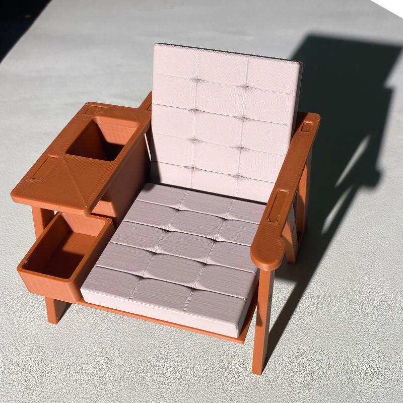 

Hot 1 Set 3d Printed Lounge Furniture 1/12 Scale Miniature Reading Chair Model For Diorama Dollhouse Desktop Ornament Home Decor