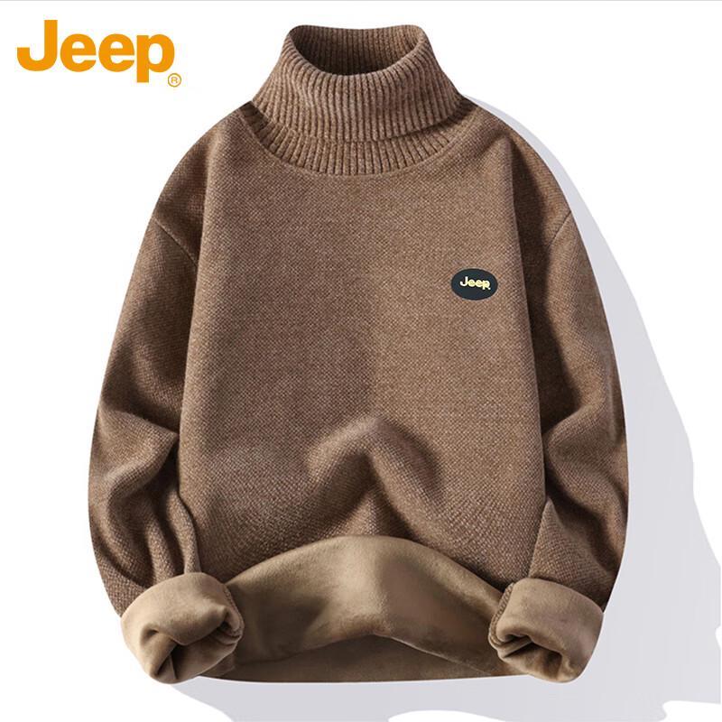 

JEEP Men s Loose Fit Turtleneck Knitted Sweater L