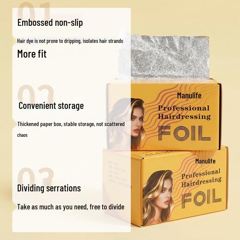 Embossed Aluminum Foil for Hair Dyeing and Bleaching - Barber Shop Highlights Tool