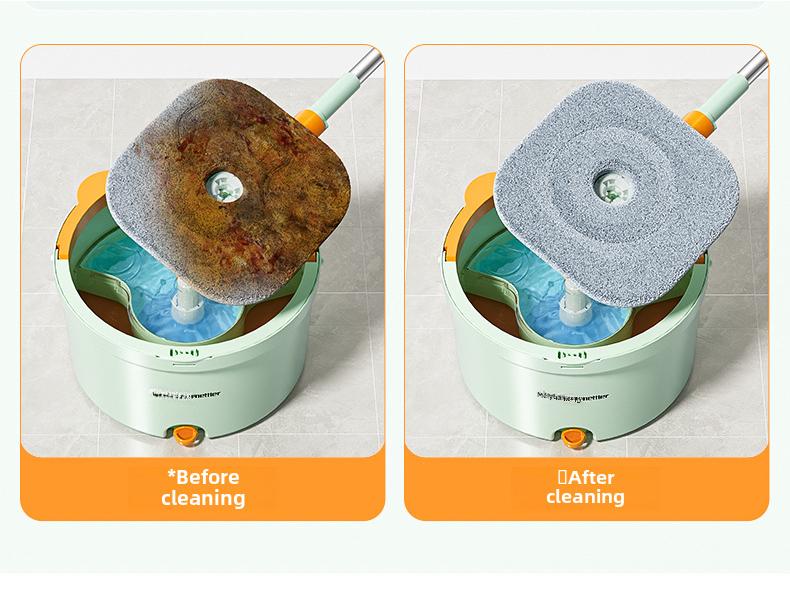 Hands-Free Spin Mop: Wet & Dry Flat Mop with Bucket - Water-Absorbent, One-Wipe Clean for Home