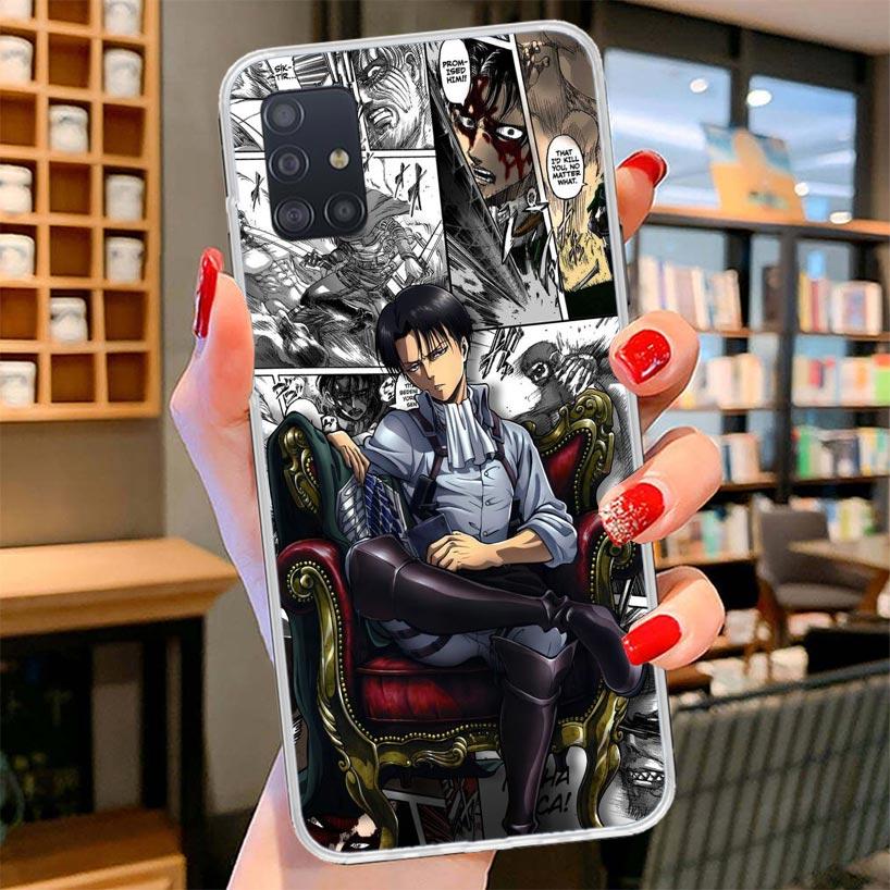 Attack Anime Cover Phone Case For Samsung Galaxy A12 A22 A32 A52 A72 A02S Phone Case Note 20 Ultra 10 S10 Plus A51 A71 A50S A20S