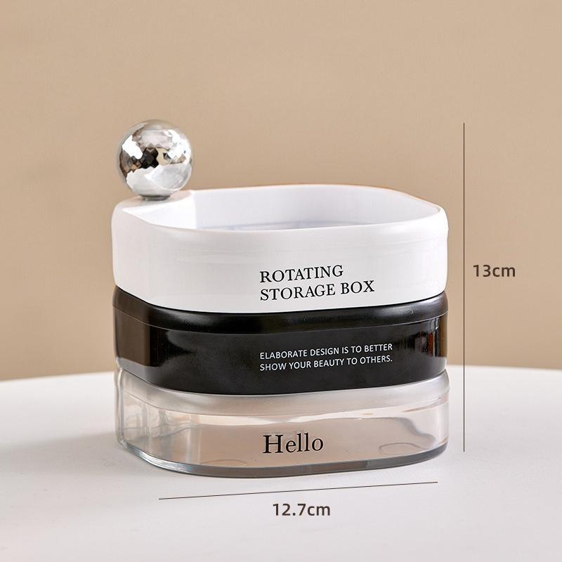 

Rotate Jewelry Displays Box Household Earrings Organizer Cases Jewellery Necklace Storage Boxes Desktop Rings Trinket Case