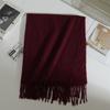 Autumn and Winter New Imitation Cashmere Scarf Female Korean Version Versatile Solid Color Shawl Dual-purpose Thickened Warm Couple Fringed Scarf