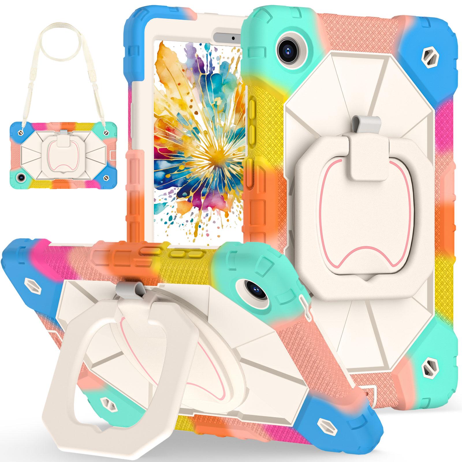 

Heavy Duty Armor Stand Case for Lenovo Tab One 8.7inch K9 TB305FU 8.7 2025 Rotating Anti-Shock Tablet Cover With Strap Tab One 8.7 K9 2025