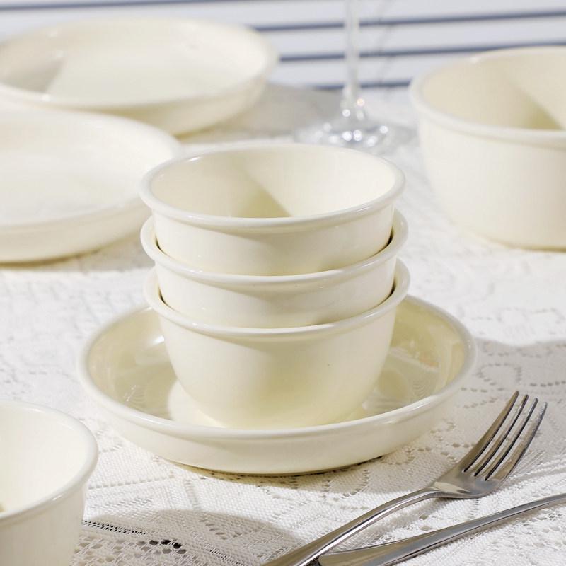 Trendy Solid Color Ceramic Tableware Set: Plates, Bowls, Chopsticks