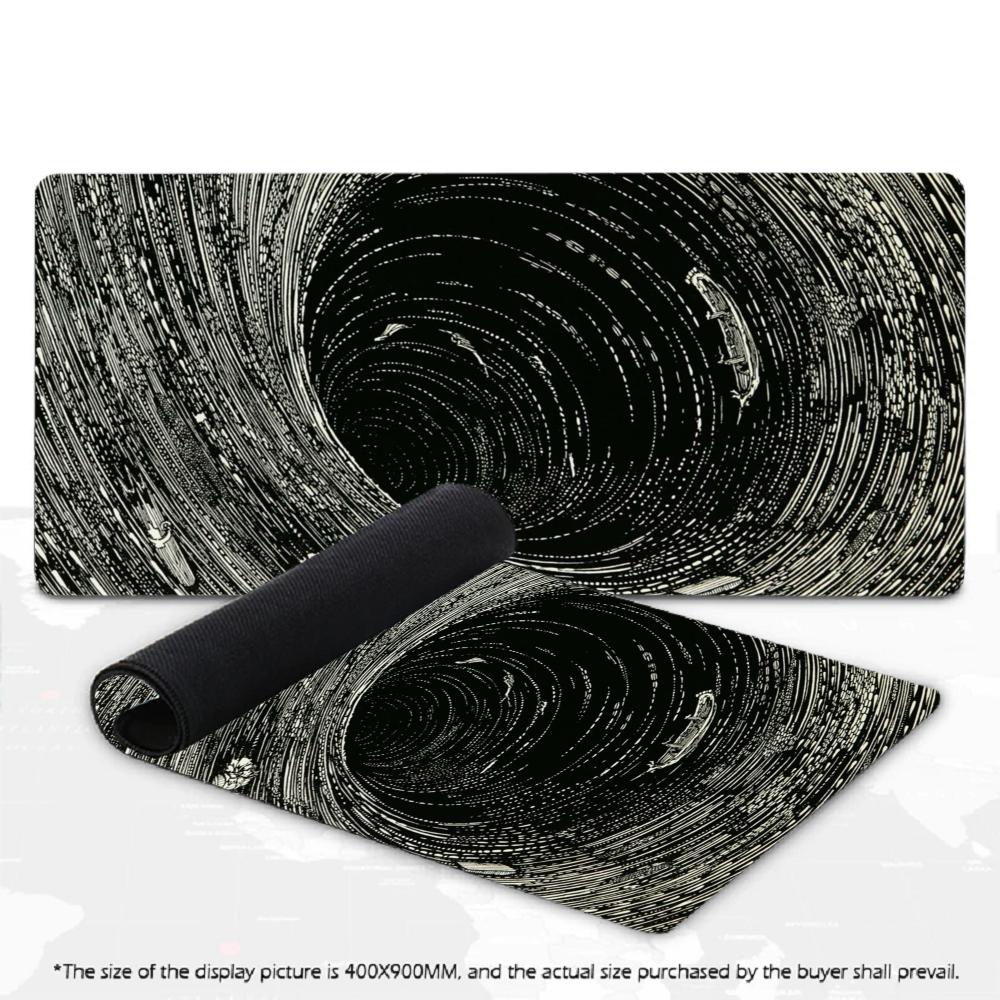Black Hole Vortex Large Gaming Mouse Pad XXL Non‑slip Rubber Deskmat Computer Keyboard Mats Mausepad Gamer Home Office Desktop